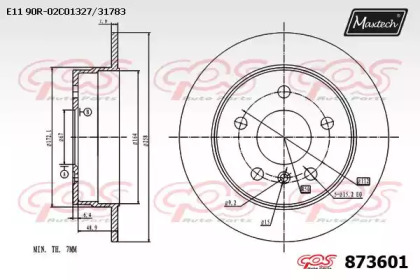 Тормозной диск MAXTECH 873601.0000