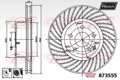 Тормозной диск MAXTECH 873555.6060