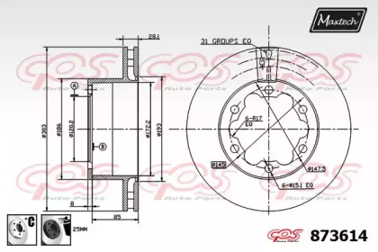 Тормозной диск MAXTECH 873614.6060