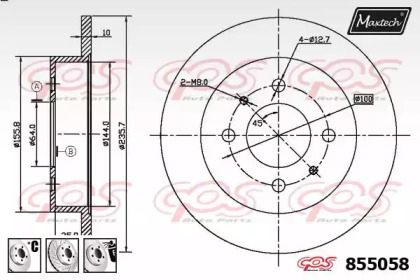 Тормозной диск MAXTECH 855058.6880