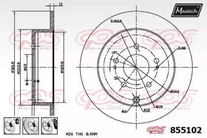 Тормозной диск MAXTECH 855102.6980