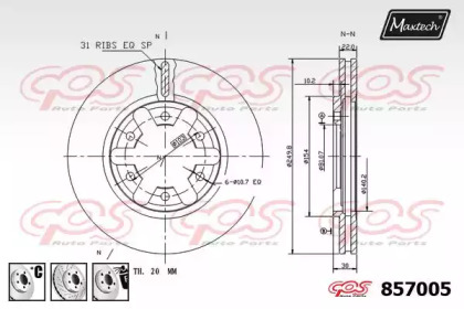 Тормозной диск MAXTECH 857005.6880