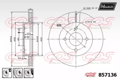 Тормозной диск MAXTECH 857136.6980