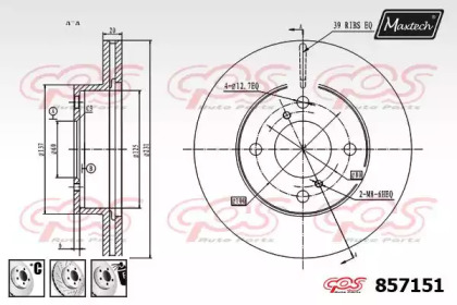 Тормозной диск MAXTECH 857151.6980