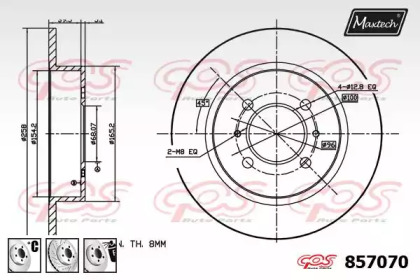 Тормозной диск MAXTECH 857070.6880