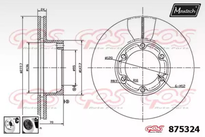 Тормозной диск MAXTECH 875324.6060