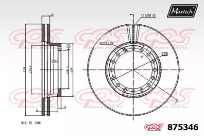 Тормозной диск MAXTECH 875346.0000