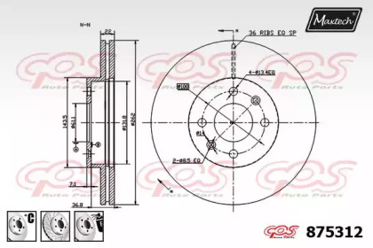 Тормозной диск MAXTECH 875312.6980