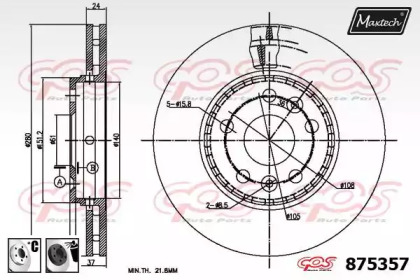 Тормозной диск MAXTECH 875357.6060