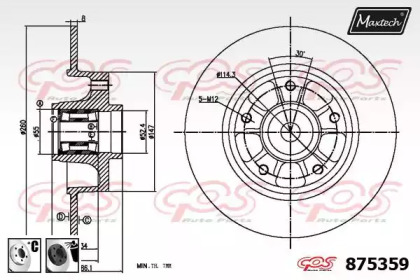 Тормозной диск MAXTECH 875359.6065