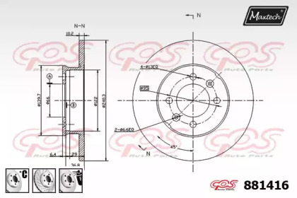 Тормозной диск MAXTECH 881416.6980