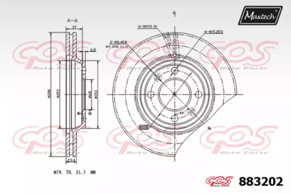 Тормозной диск MAXTECH 883202.0000