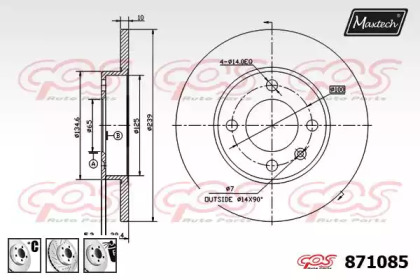 Тормозной диск MAXTECH 871085.6880