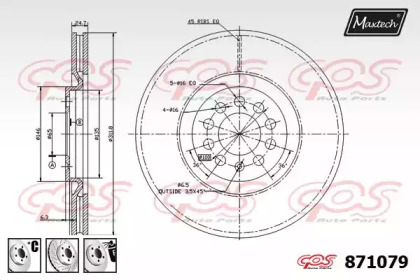 Тормозной диск MAXTECH 871079.6980