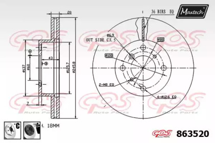 Тормозной диск MAXTECH 863520.6060