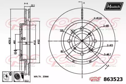 Тормозной диск MAXTECH 863523.6060