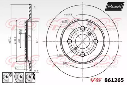 Тормозной диск MAXTECH 861265.6880