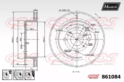 Тормозной диск MAXTECH 861084.6980