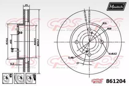 Тормозной диск MAXTECH 861204.6980