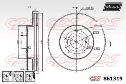 Тормозной диск MAXTECH 861319.6980