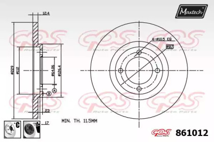 Тормозной диск MAXTECH 861012.6060