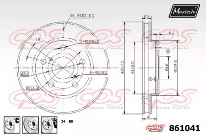 Тормозной диск MAXTECH 861041.6980