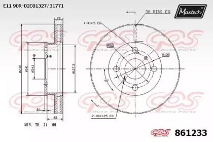 Тормозной диск MAXTECH 861233.0000