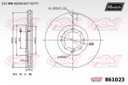 Тормозной диск MAXTECH 861023.0000