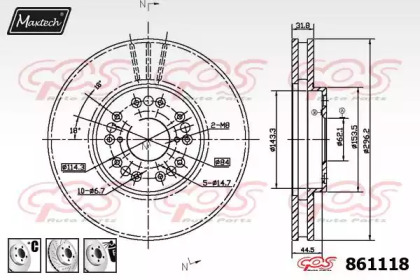 Тормозной диск MAXTECH 861118.6980