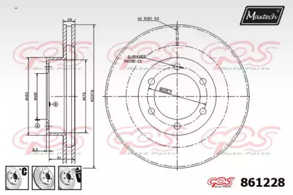 Тормозной диск MAXTECH 861228.6880