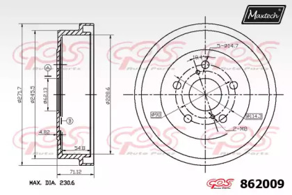 Тормозный барабан MAXTECH 862009.0000