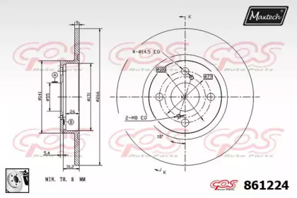 Тормозной диск MAXTECH 861224.0080