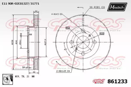 Тормозной диск MAXTECH 861233.0080