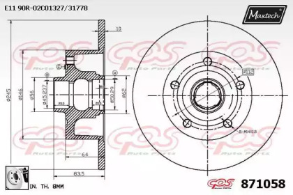 Тормозной диск MAXTECH 871058.0080