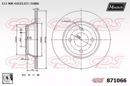 Тормозной диск MAXTECH 871066.0080