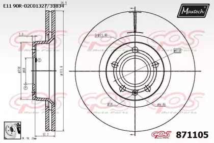 Тормозной диск MAXTECH 871105.0080