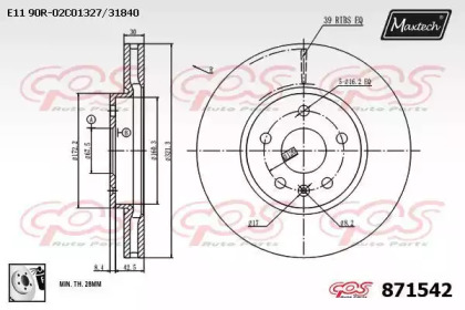 Тормозной диск MAXTECH 871542.0080