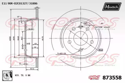 Тормозной диск MAXTECH 873558.0080