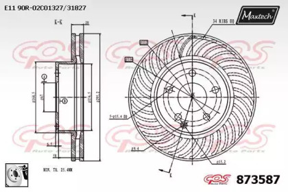 Тормозной диск MAXTECH 873587.0080