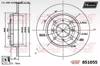 Тормозной диск MAXTECH 851055.0080