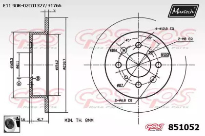 Тормозной диск MAXTECH 851052.0060