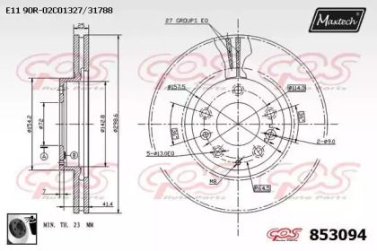 Тормозной диск MAXTECH 853094.0060