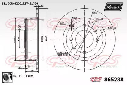 Тормозной диск MAXTECH 865238.0060