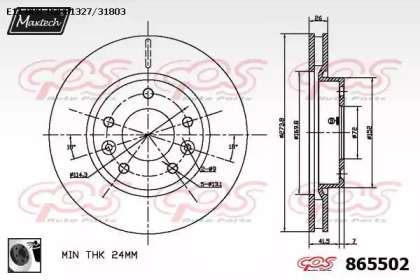 Тормозной диск MAXTECH 865502.0060