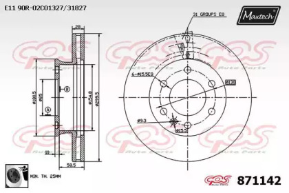 Тормозной диск MAXTECH 871142.0060