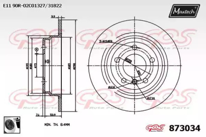 Тормозной диск MAXTECH 873034.0060