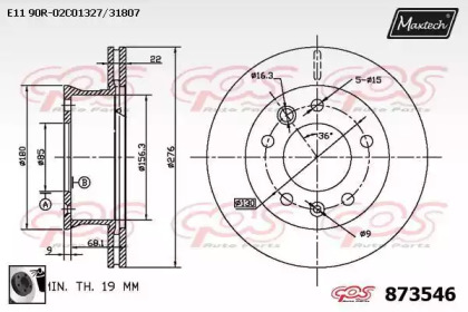 Тормозной диск MAXTECH 873546.0060