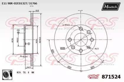 Тормозной диск MAXTECH 871524.0060