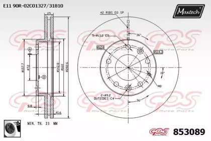 Тормозной диск MAXTECH 853089.0060