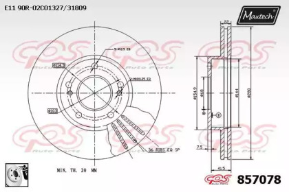 Тормозной диск MAXTECH 857078.0080